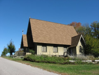 Side view of chapel